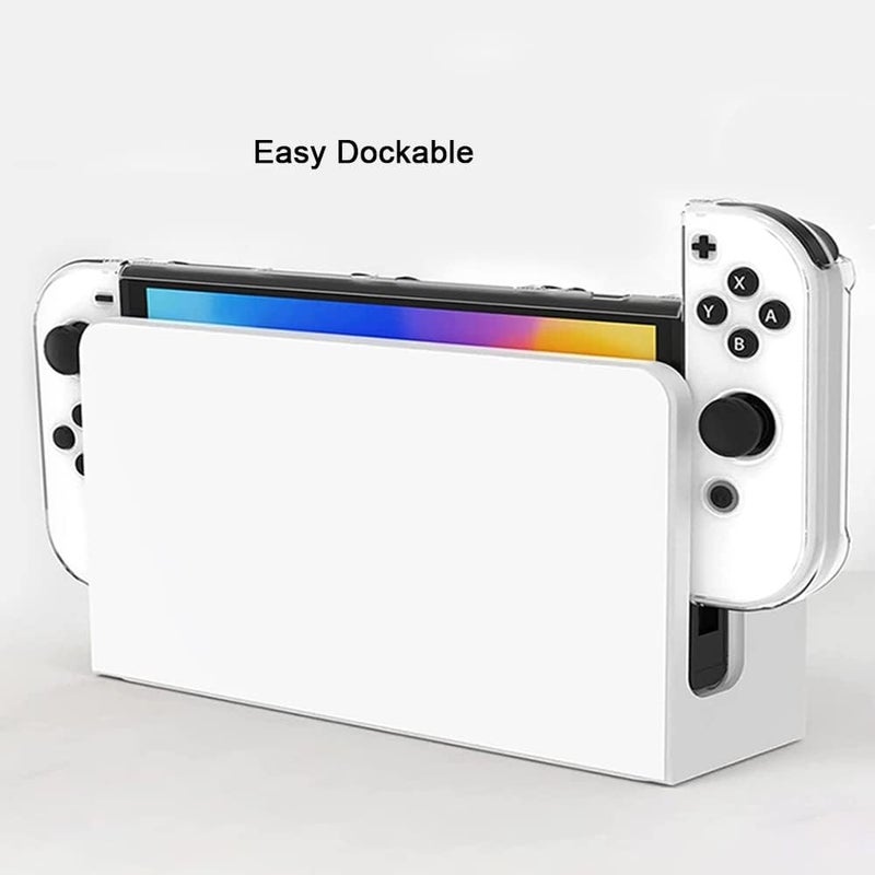 LNtech [Upgraded version] 3 in 1 Dockable Crystal Clear Cover Case Screen Protector Compatible with Nintendo Switch OLED Model 2021 and Joy-Con Controller - Image 5